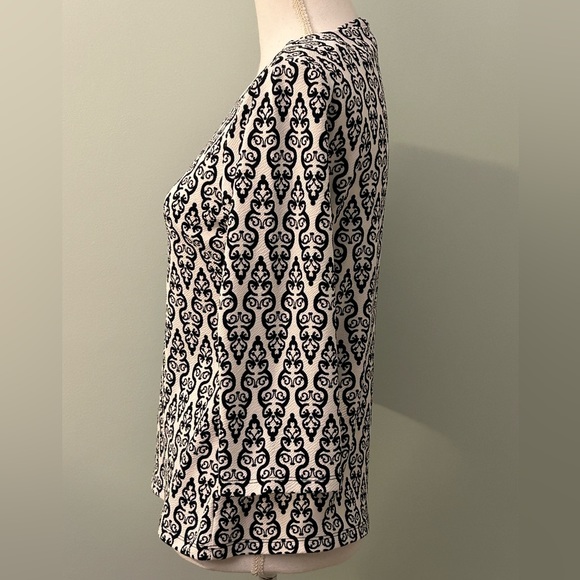 Charter Club Blue and White 3/4-Sleeve Top - Picture 5 of 9